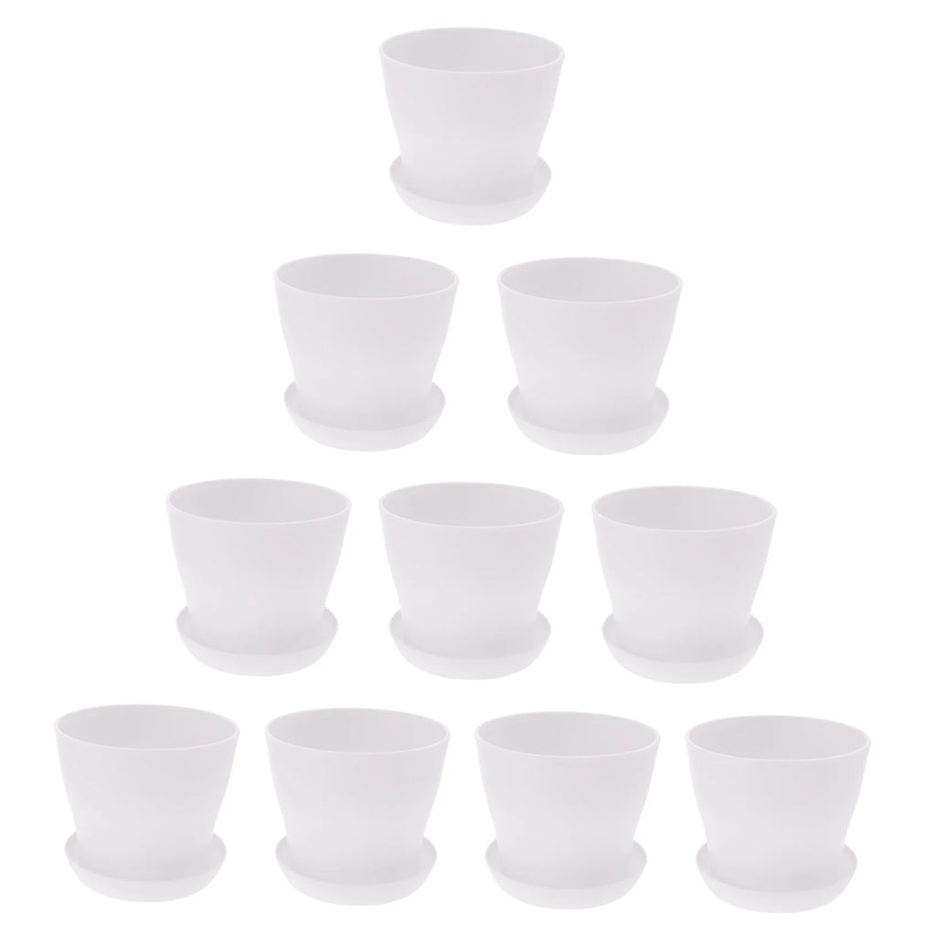 Flowerpot Planting Pot for Walkway, White, 10-Pack S561