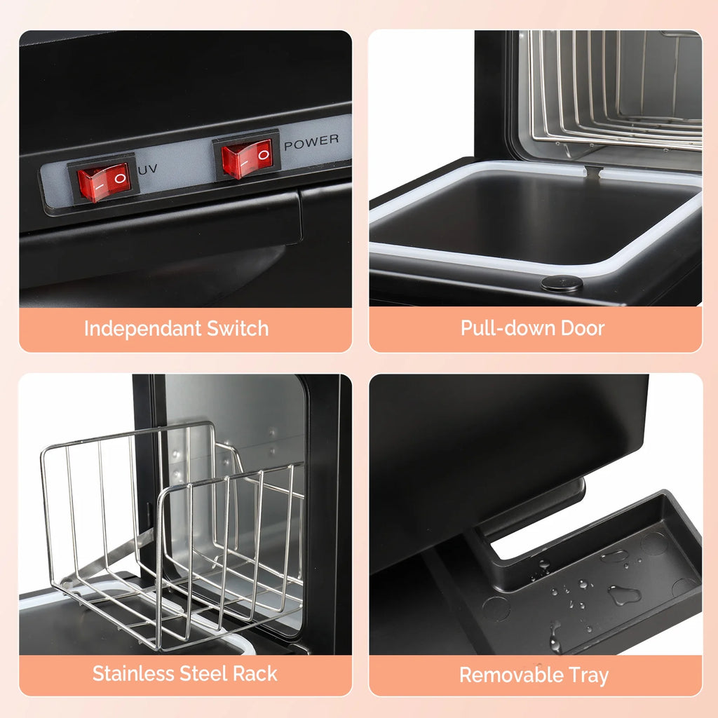 Hot Towel Warmer Cabinet with UV Sterilizer, 5L, Black E9908