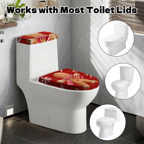 Christmas Toilet Lid Cover, Washable Seat and Tank Protector W1747