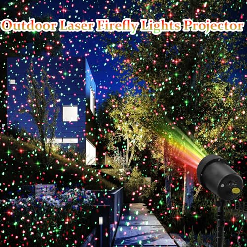 Laser Projector Lights Outdoor for Christmas, Red & Green Stars E3762
