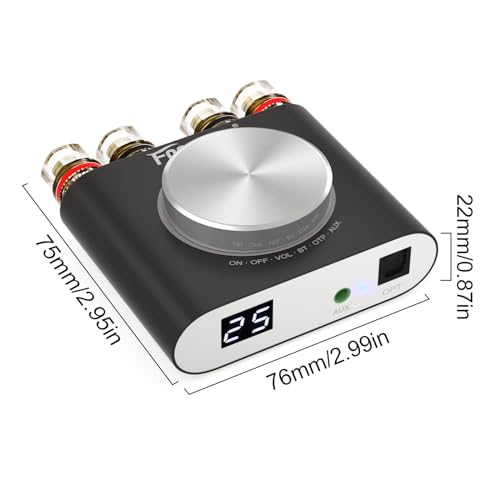 160W Mini Bluetooth 5.0 Power Amplifier, 2 Channel Stereo Hi-Fi Digital Amp K525060