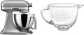 KitchenAid Artisan Mini 3.5 Quart Tilt-Head Stand Mixer - KSM3316X - Contour Silver and KitchenAid 3.5 Quart Tilt-Head Glass Bowl - KSM35GB