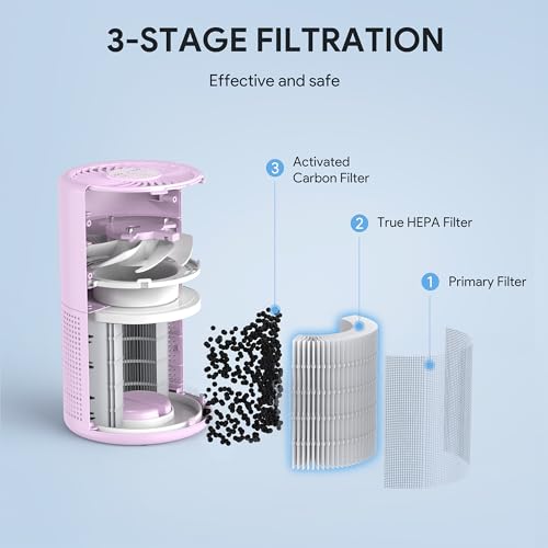 H13 True HEPA Air Purifier for Bedroom, Quiet with Night Light V933