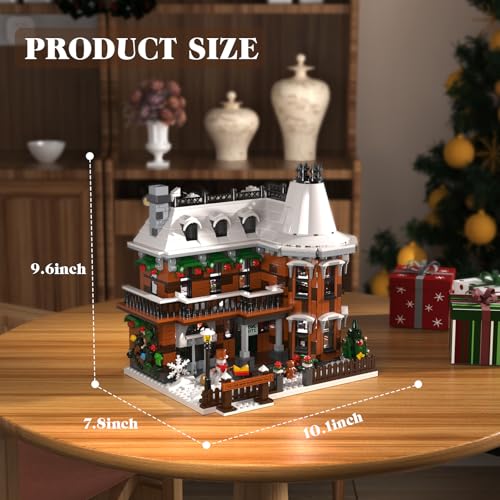 Christmas Snow House Building Blocks with LED Light, 1549 Pieces C889388