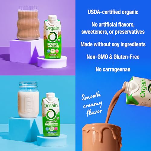 Organic Nutritional Protein Shake, Creamy Chocolate Fudge, 16g Whey Protein, 11 Fl Oz (12 Pack) A132724