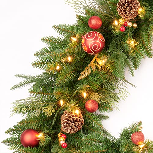 Pre-lit Christmas Garland 9ft with 50 LED Lights B458889