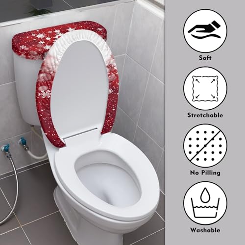 Christmas Toilet Lid and Tank Cover Set for Bathroom Decor K51670