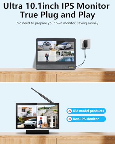 Wireless Security Camera System with 2TB Hard Drive, 4 Cameras, Night Vision Y58787