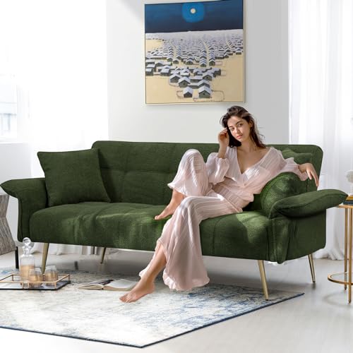 Teddy Futon Sofa Bed with Convertible Backrest and Memory Foam B370