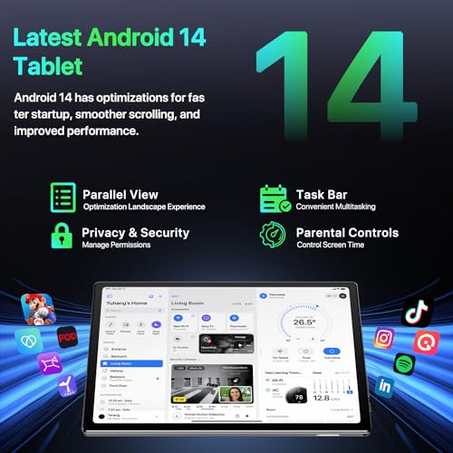 10 inch Android 14 Tablet, Octa-Core, 10GB RAM 64GB ROM, 6000mAh Battery L78477
