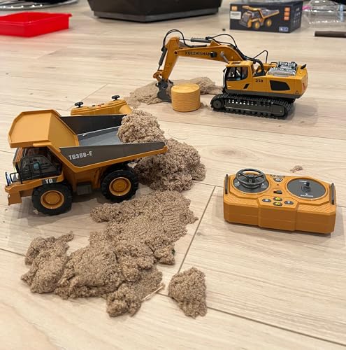 Remote Control Excavator Construction Toy for Boys with Metal Shovel and Lights J5730