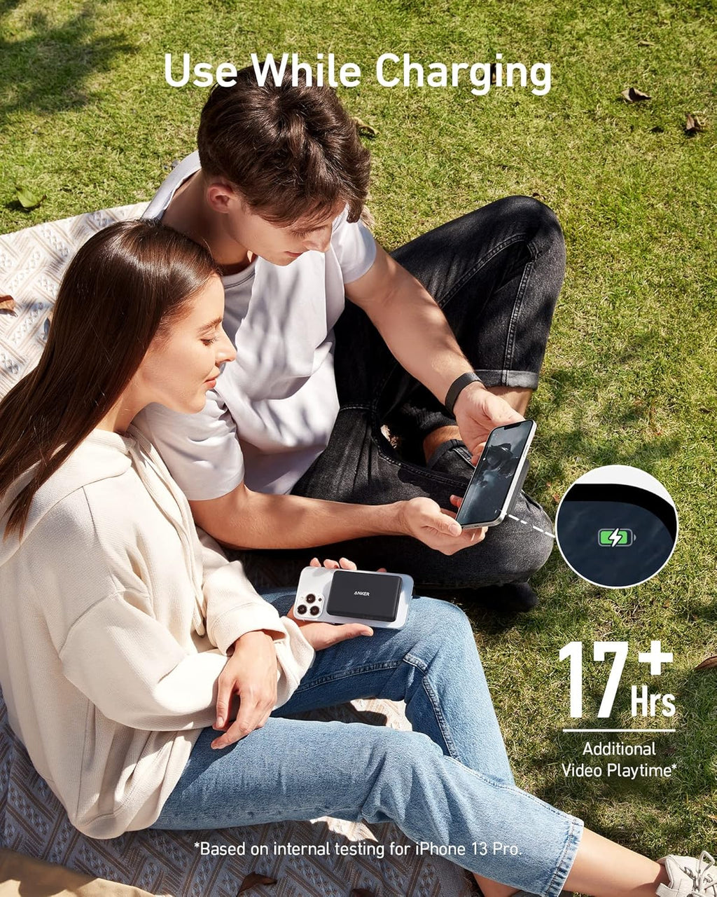 Magnetic Wireless Portable Charger 5000mAh with USB-C Cable W293