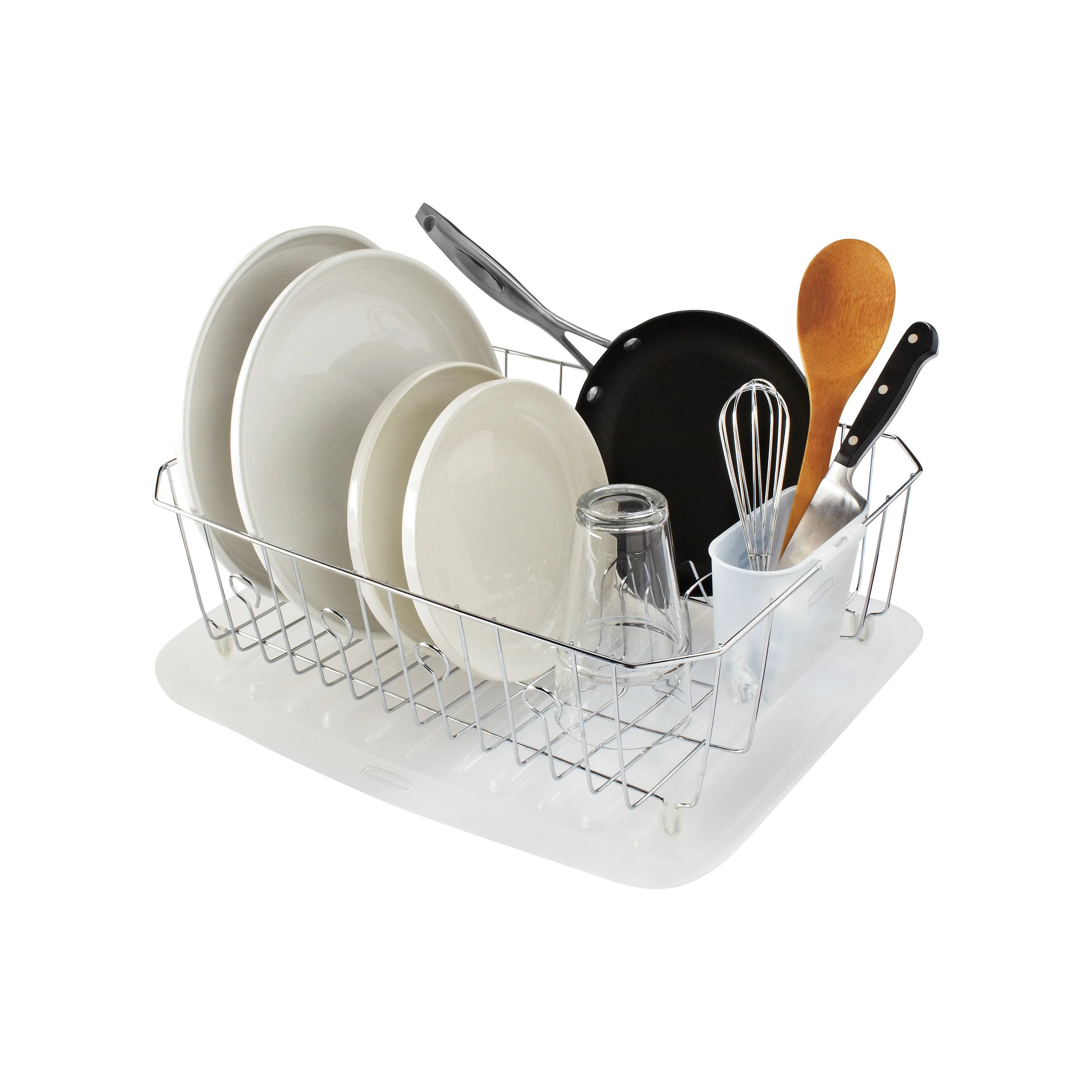Dish Drying Rack with Utensil Holder for Kitchen Countertop, Large, Chrome Z860