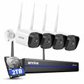 Wireless Camera System, 16CH 4K Security NVR, 4Pcs 3MP Outdoor Cameras, 2-Way Audio, Human Detection, IP66 Waterproof V1432