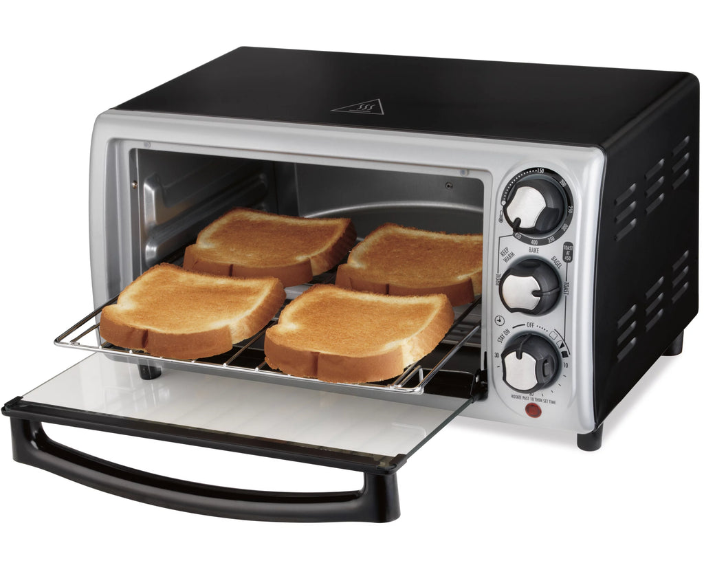 Countertop Toaster Oven with Bake Pan, Broil & Bagel Functions, Auto Shutoff, Stainless Steel O45889