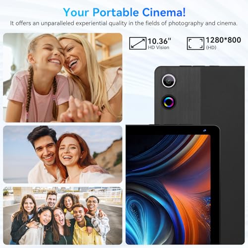 10.36 inch Android 14 Tablet, 16GB RAM 128GB, 8-Core HD Display, Dual Camera, Black H224683