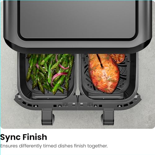 6 Quart Dual Basket Air Fryer with Digital Touchscreen P315