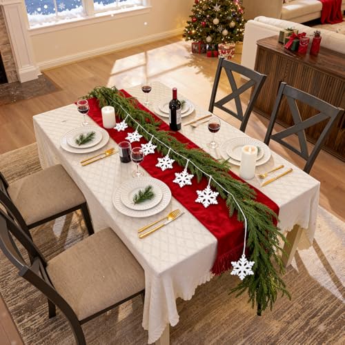 Prelit Norfolk Pine Garland with Lights for Mantle, 9FT V36154