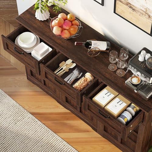 Tilt Out Trash Can Cabinet with Drawers, 20 Gallon, Brown Oak P82902