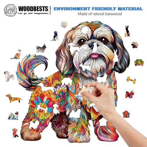 Wooden Puzzle for Adults, Shih Tzu Design, 190 Pieces K992311