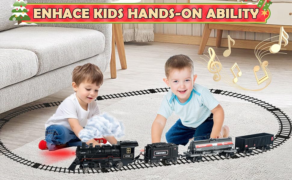 Remote Control Train Set with Lights and Sounds for Kids U122