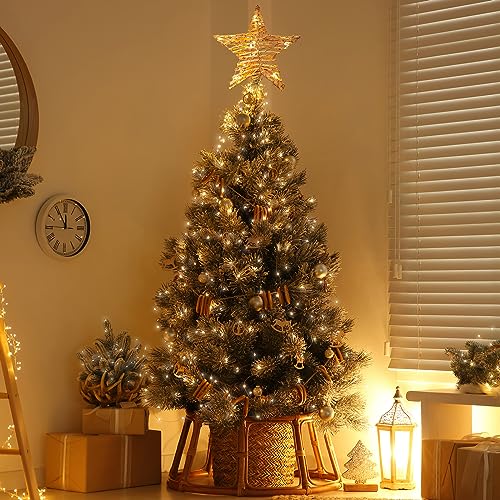 3D Rattan Christmas Tree Star Topper with Lights L206083
