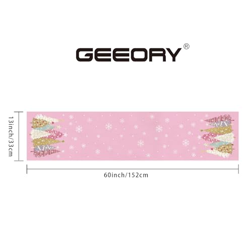Christmas Table Runner 13x72 Inch, Red Winter Holiday Decor H348