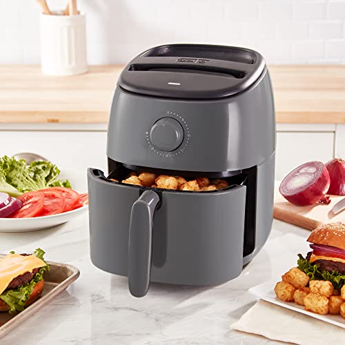 Electric Air Fryer Oven, 2.6 Qt., Grey, Compact, Auto Shut Off, 1000-Watt O64979