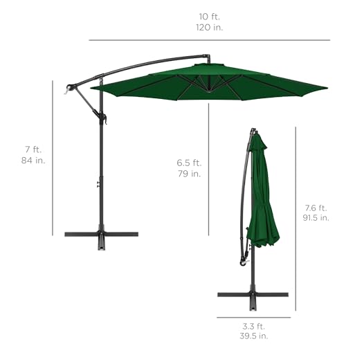 10ft Offset Hanging Patio Umbrella with Tilt Adjustment B8174