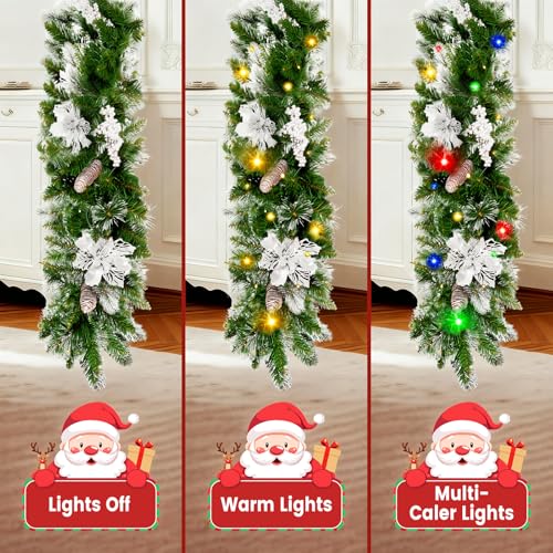 9ft Christmas Garland with Multicolor LED Lights and Remote Control F27550