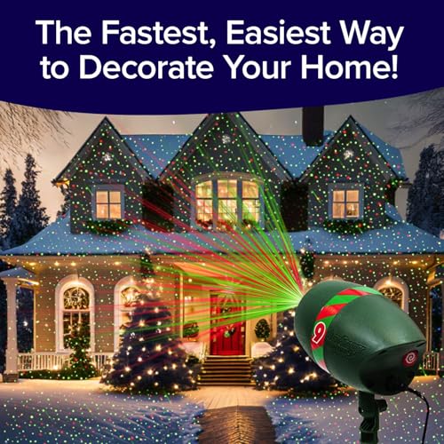 Outdoor Laser Light Show with Remote, 9 Patterns, 3 Colors L9858