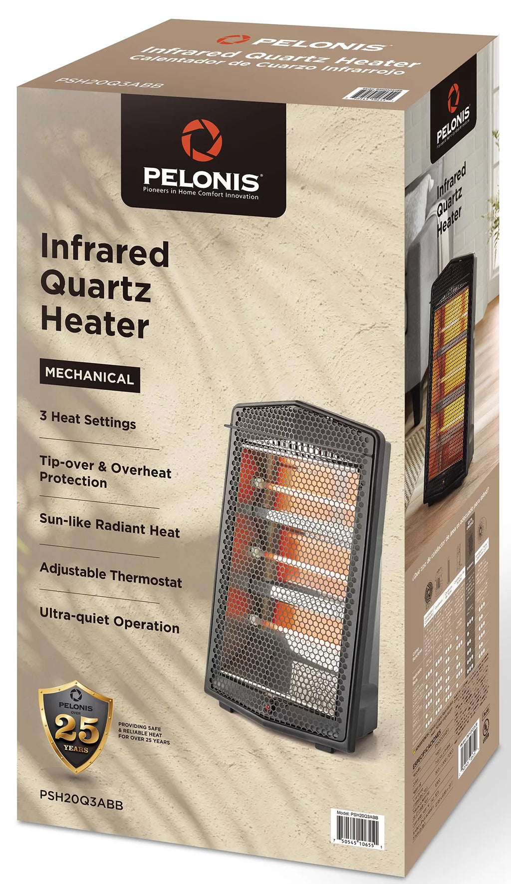 1500W Quartz Radiant Heater, Black X25953