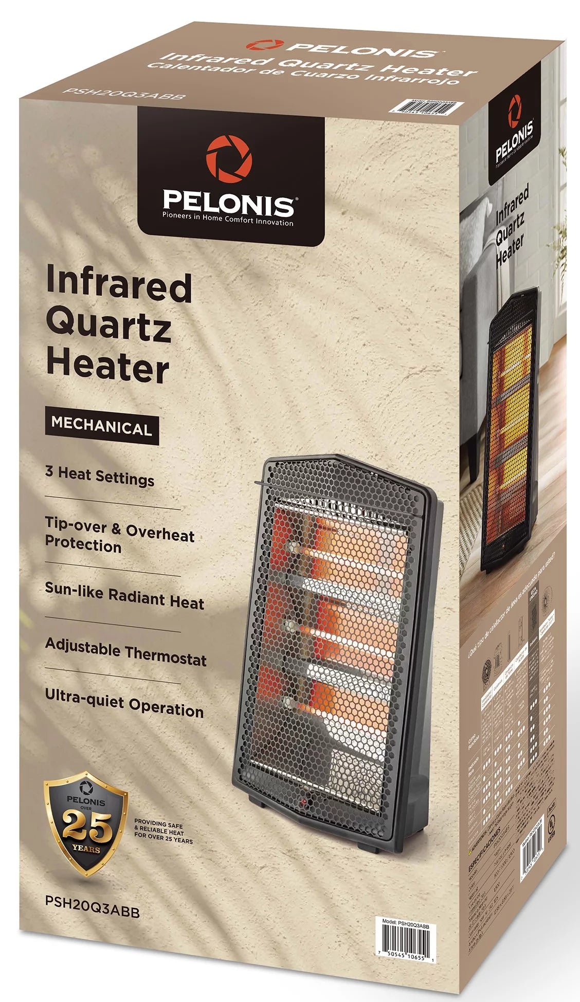 1500W Quartz Radiant Heater, Black X25953