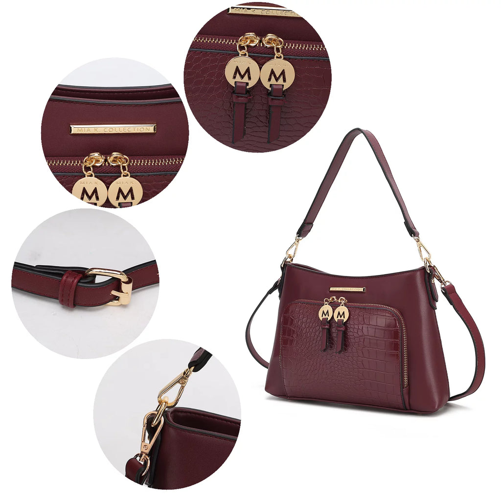 Vegan Leather Women's Hobo Bag Crossbody Purse Handbag J7640