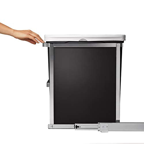 Dual Compartment Under Counter Recycling Bin and Trash Can K595