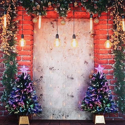 Green Fiber Optic Christmas Tree, Pre-Lit Tabletop Mini Xmas Tree T38254