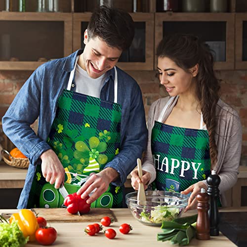 4Pcs Christmas Aprons Pink Xmas Tree Santa Deer Buffalo Plaid Adjustable Kitchen Cooking O6302