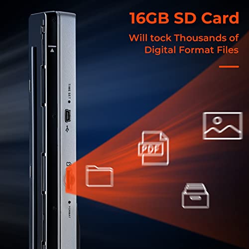 Portable Scanner for A4 Documents Photos, 900 DPI, Flat Scanning, Includes 16G SD Card I7693