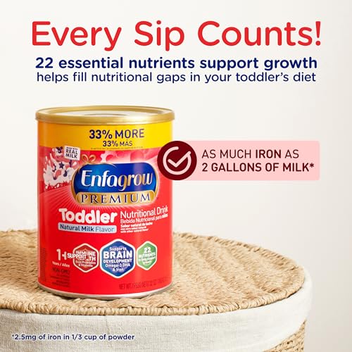 Toddler Nutritional Drink Powder with DHA and Prebiotics, Non-GMO, 24 Oz Can N160614