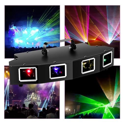 Stage Laser Light, 5 Beam Sound Activated DJ Party Lights with Remote Control P243197