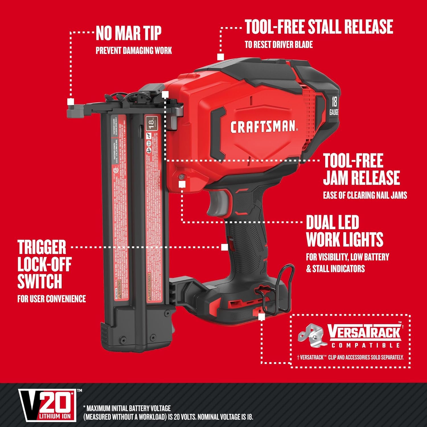18GA Cordless Brad Nailer, Bare Tool Only P721