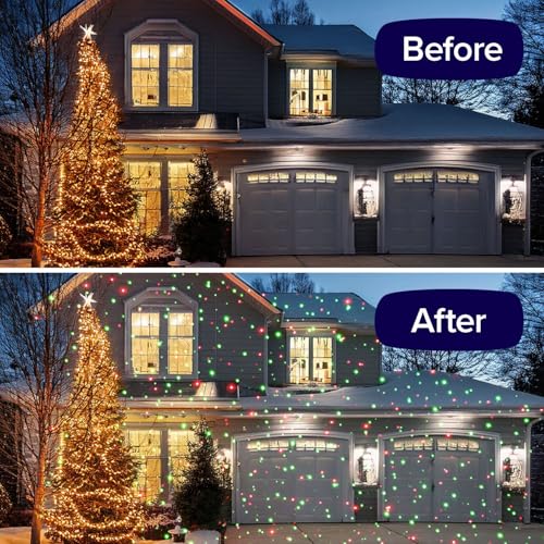 Outdoor Laser Light Show with Remote, 9 Patterns, 3 Colors L9858