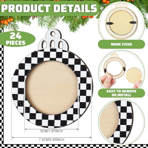 24 Pcs Christmas Photo Ornament Frames for Baby First Christmas Tree Keepsake K3591