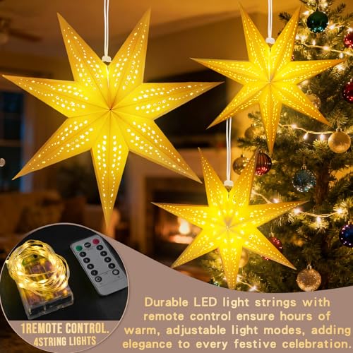 Christmas Paper Snowflake Lanterns with LED Lights for Holiday Party Decor A55544