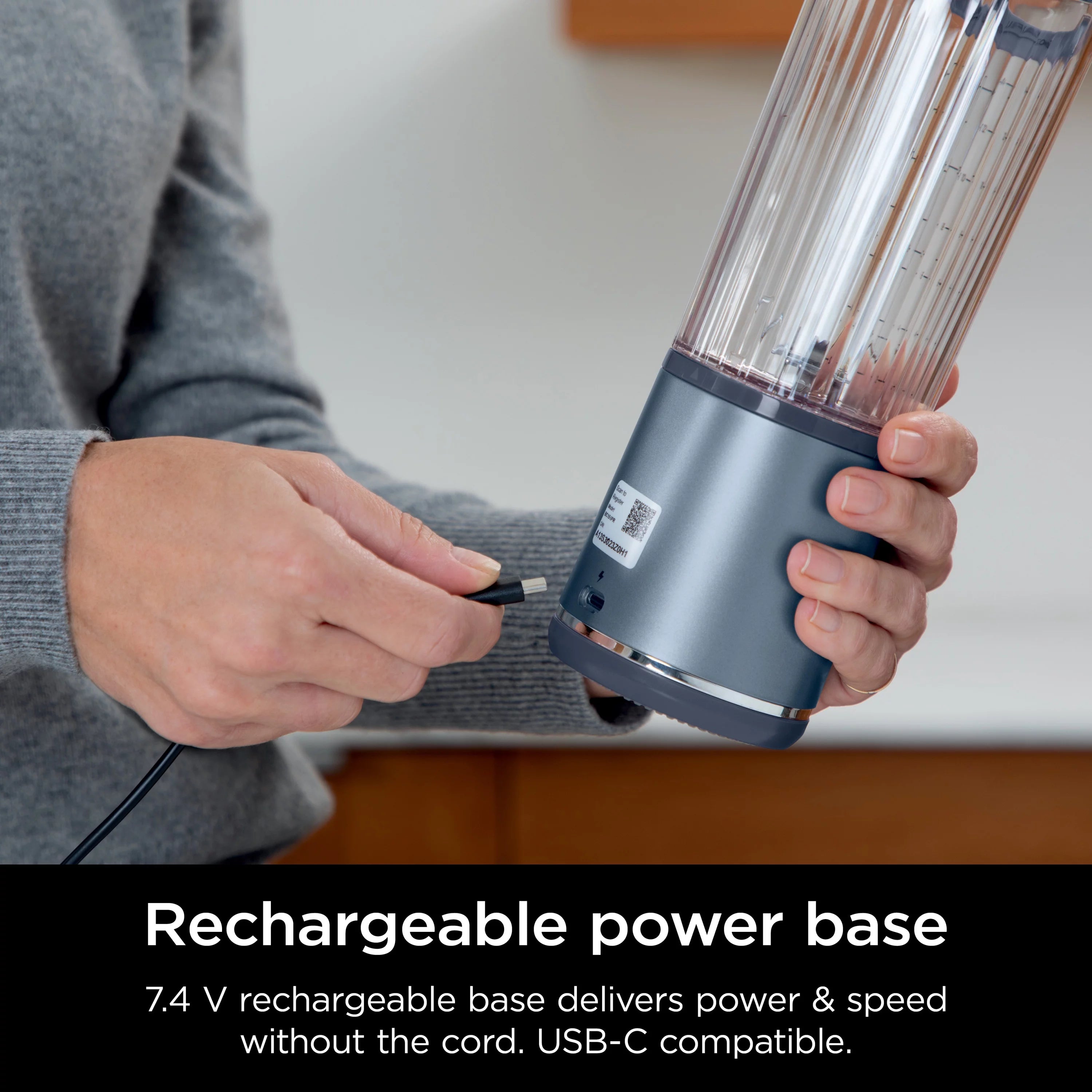 Portable 18 oz. Blending Vessel with Leakproof Lid and Sip Spout, Denim Blue D668396