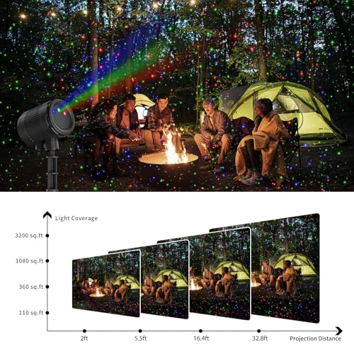 Christmas Laser Lights Projector for Outdoor Garden with RGB Moving Starry Show A57127