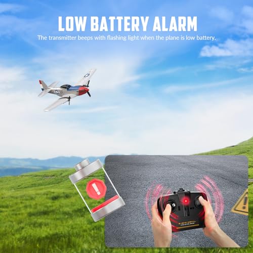RC Plane 3 Channel Remote Control Airplane Fighter Toy, 2.4GHz 6-axis Gyro, Easy to Fly for Adults Kids Beginners B2466