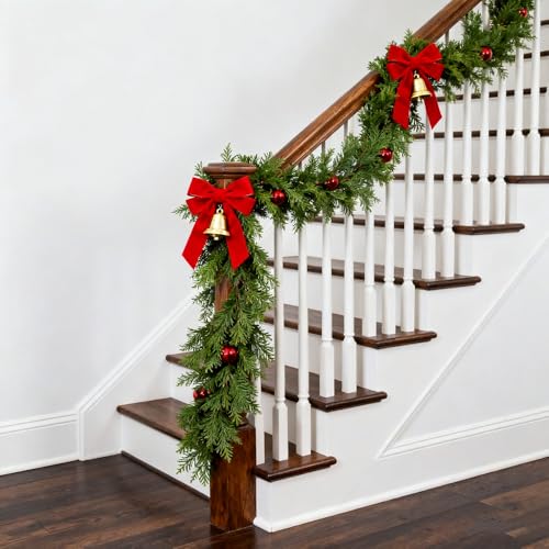 9 Ft Christmas Garlands Norfolk Pine Artificial Faux Greenery for Holiday Indoor Outdoor Decor P492