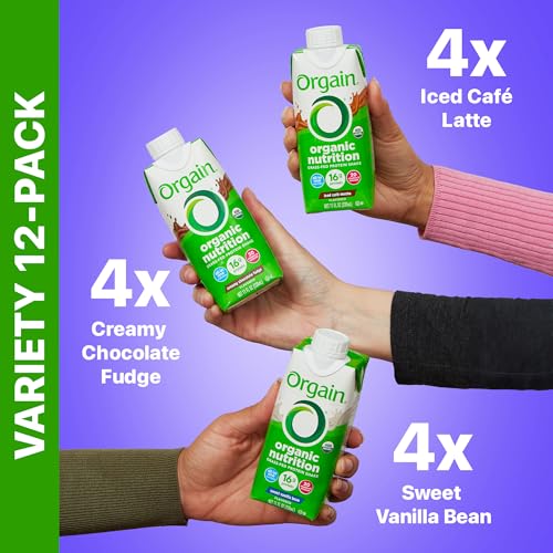 Organic Nutritional Protein Shake, Creamy Chocolate Fudge, 16g Whey Protein, 11 Fl Oz (12 Pack) A132724