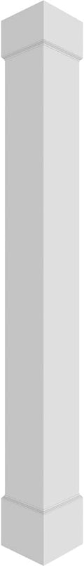 Ekena Millwork 10"W x 9'H Premium Square Non-Tapered Smooth PVC Endura-Craft Column Wrap Kit, Standard Capital & Base